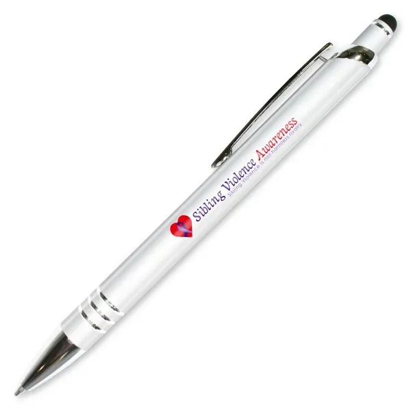 White color option for Halcyon® Vortex Metal Pen/Stylus, Full Color Digital