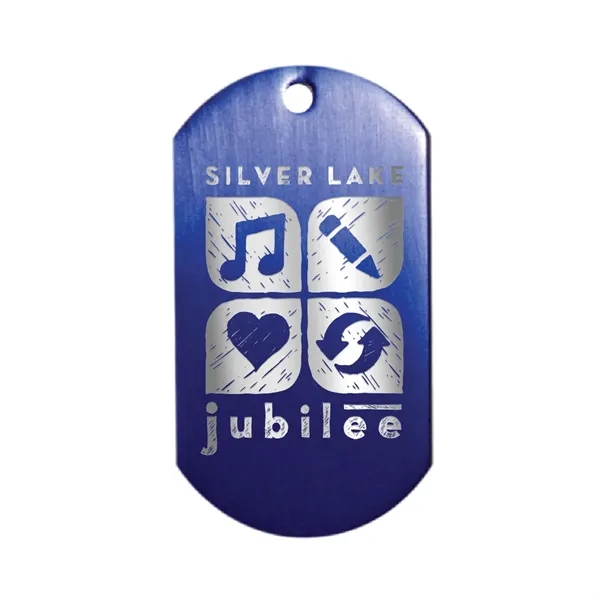 Blue color option for Metal Dog Tag With 23 1/2" Ball Chain, Laser Engraved