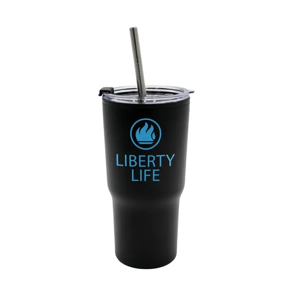 Black color option for 20 Oz. Ares Recycled Tumbler With Stainless Straw Lid