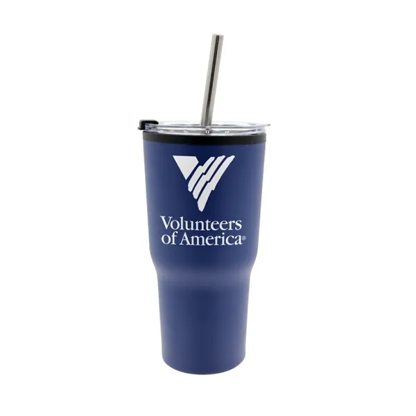 Blue color option for 20 Oz. Ares Recycled Tumbler With Stainless Straw Lid