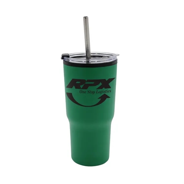 Green color option for 20 Oz. Ares Recycled Tumbler With Stainless Straw Lid
