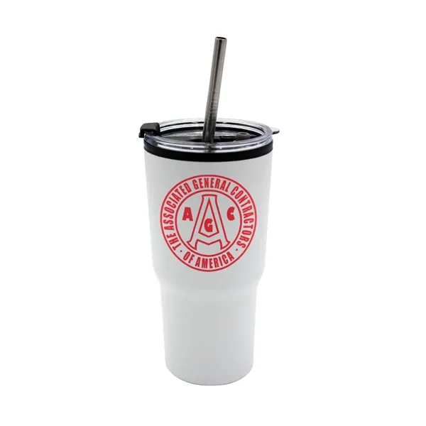 White color option for 20 Oz. Ares Recycled Tumbler With Stainless Straw Lid