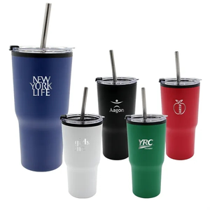 Photo of 20 Oz. Ares Recycled Tumbler With Stainless Straw Lid, Stand