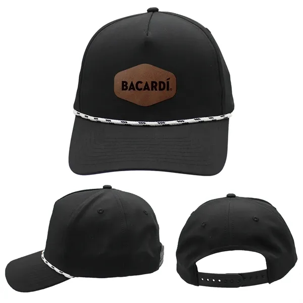 Black color option for Performance Rope Hat, Leather Patch   Laser Engraved