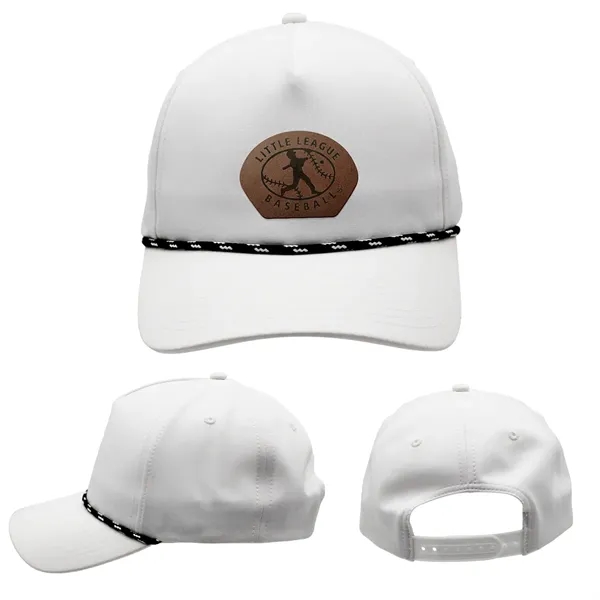 White color option for Performance Rope Hat, Leather Patch   Laser Engraved