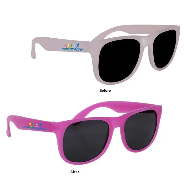 Frosted To Magenta color option for Sun Fun Sunglasses, Full Color Digital