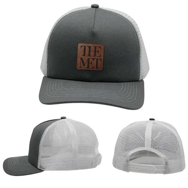 Gray color option for Mesh Hype Trucker, Leather Patch   Laser Engraved