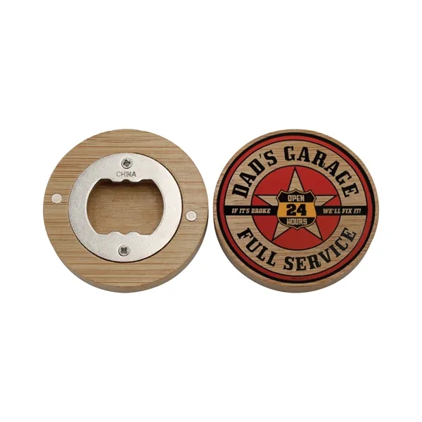 Natural color option for Bamboo Magnetic Bottle Opener, Full Color Digital