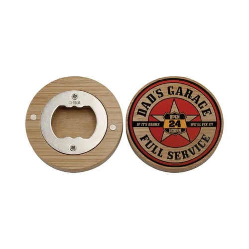 Main photo of Bamboo Magnetic Bottle Opener, Full Color Digital
