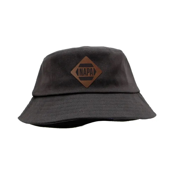 Black color option for Seeker Bucket Hat, Leather Patch   Laser Engraving