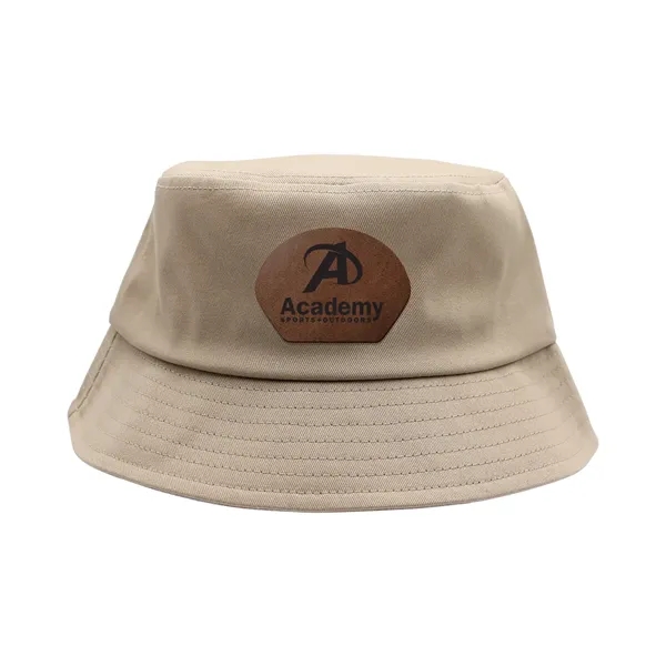 Khaki color option for Seeker Bucket Hat, Leather Patch   Laser Engraving
