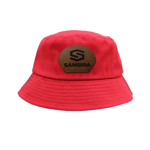 Red color option for Seeker Bucket Hat, Leather Patch   Laser Engraving