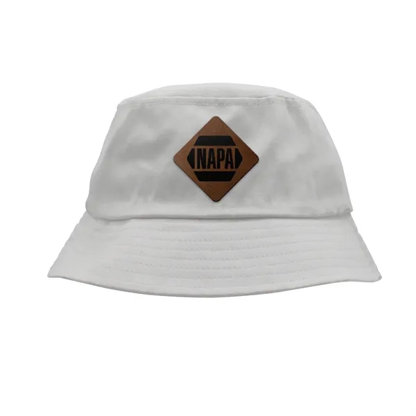 White color option for Seeker Bucket Hat, Leather Patch   Laser Engraving