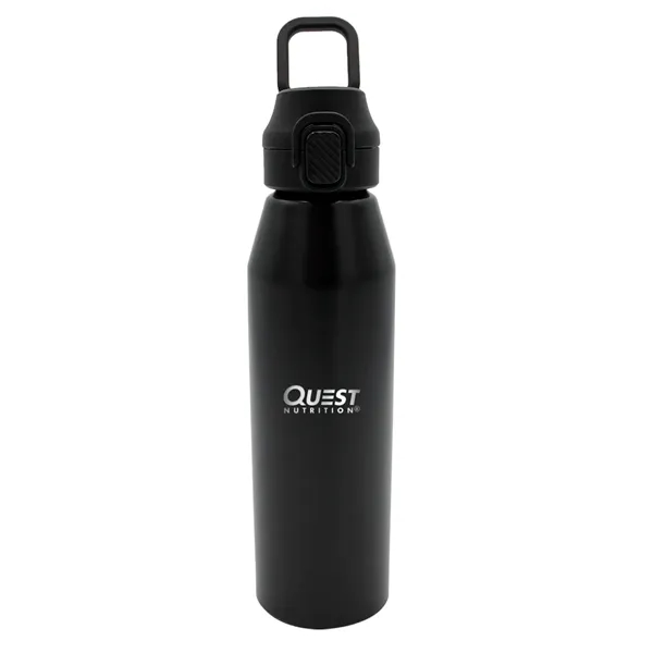 Black color option for 25 Oz. Recycled Aluminum Bottle With Chug Lid, Laser Engrave