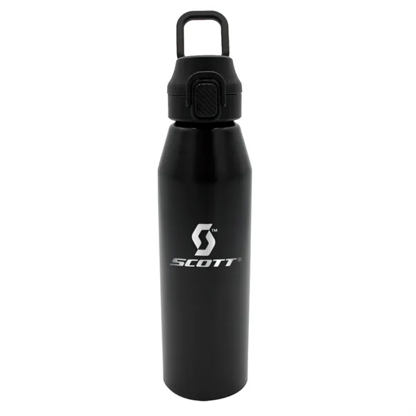 Black color option for 25 Oz. Recycled Aluminum Bottle With Chug Lid, Laser Engrave