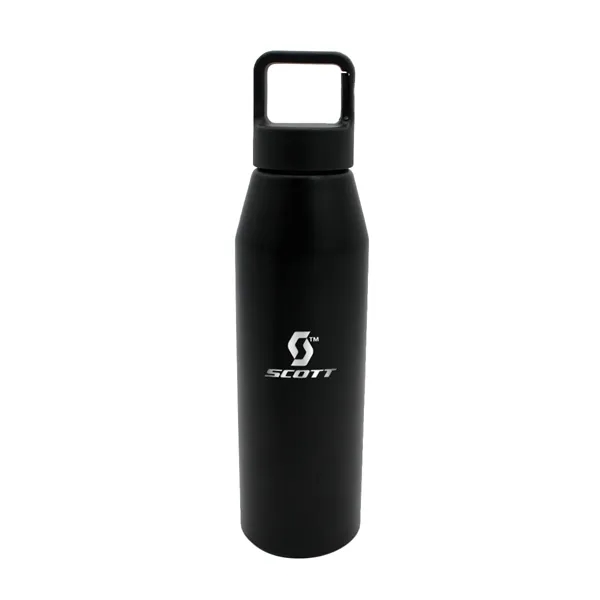 Black color option for 25 Oz. Recycled Aluminum Bottle With Carabiner Lid, Laser En