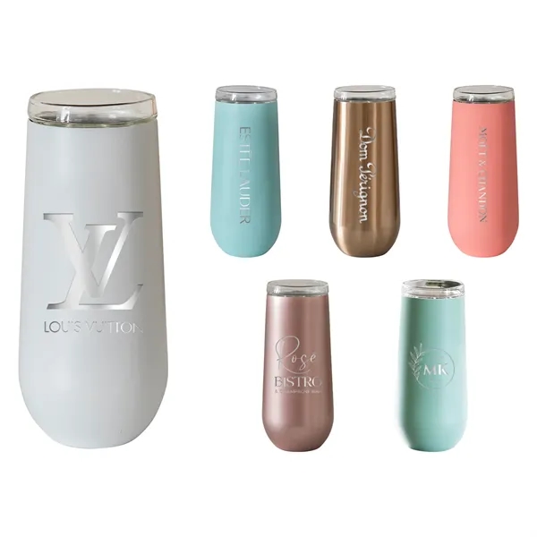 Cool Blue color option for Vinglace® 6 Oz. Champagne Flute, Laser, Premium