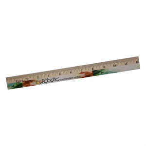 Photo of 12" Clear Lacquer Wood Ruler, Full Color Digital