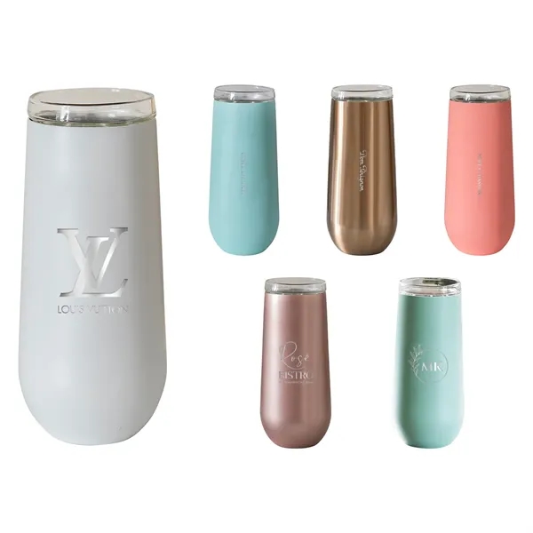 Cool Blue color option for Vinglace® 6 Oz. Champagne Flute, Laser, Standard