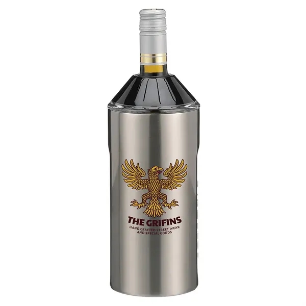 Stainless color option for Vinglacé® Wine Bottle Insulator, Full Color D Igital