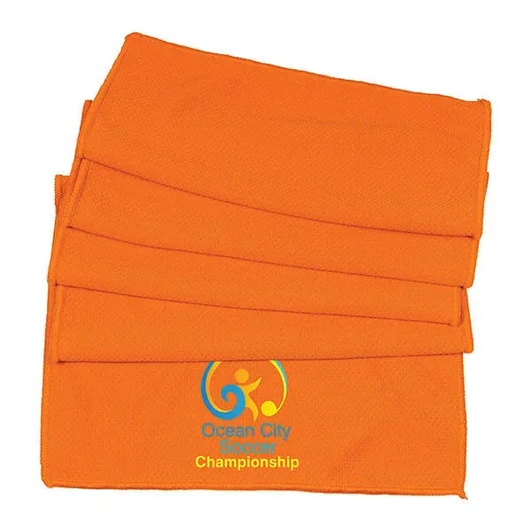 Orange color option for Cooling Towel, Full Color Digital