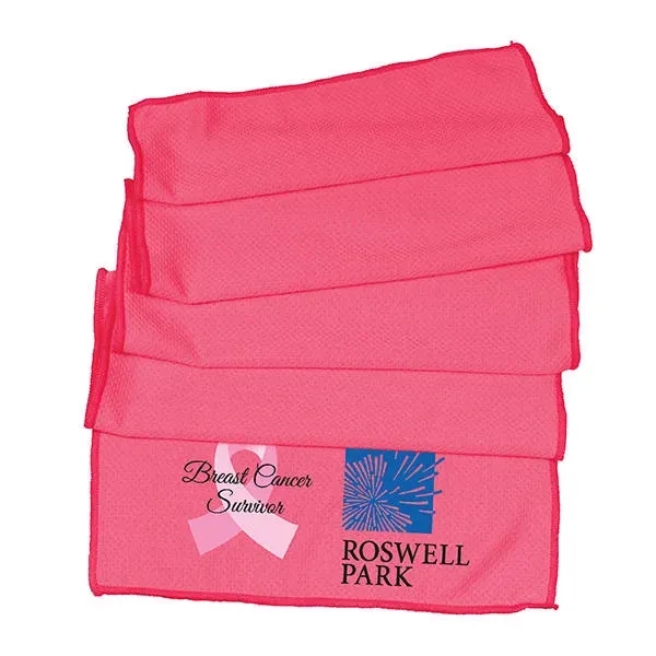 Pink color option for Cooling Towel, Full Color Digital