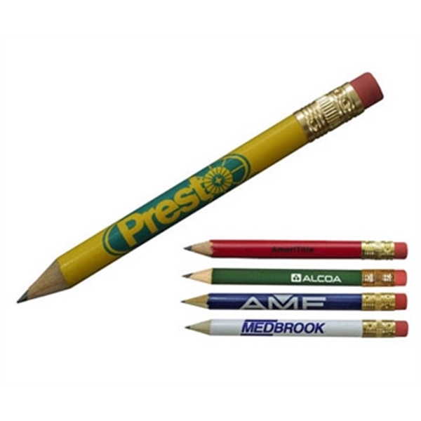 Yellow color option for Round Golf Pencil With Erasers