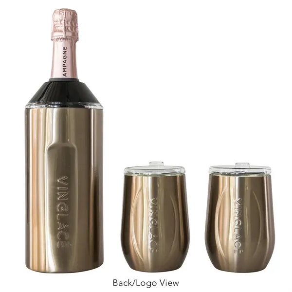 Copper color option for Vinglacé® Wine Bottle Insulator & 2 Glass Gift Set, Laser,