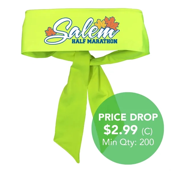 Lime Green color option for Tie Back Headband, Full Color Digital