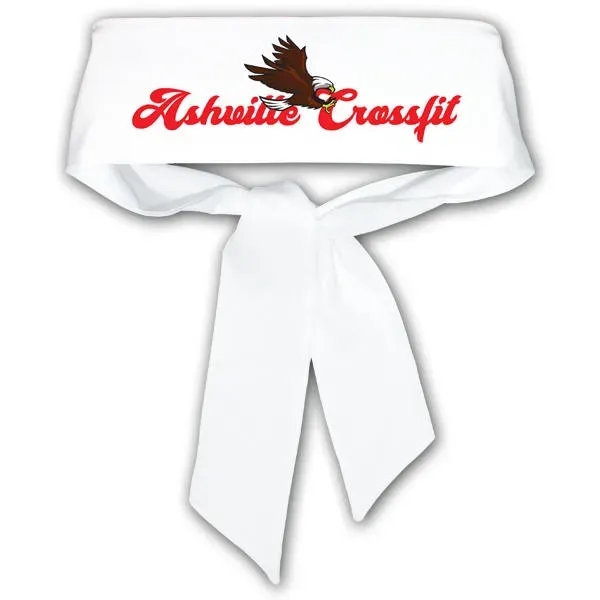 White color option for Tie Back Headband, Full Color Digital