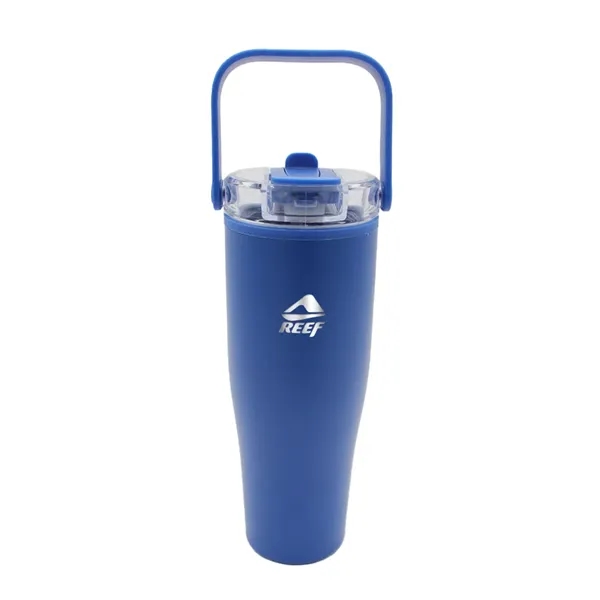 Blue color option for 30 Oz. Recycled Tumbler With Handle Lid, Laser, Standard