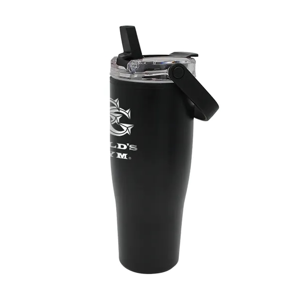 Black color option for 30 Oz. Recycled Tumbler With Handle Lid, Laser, Premium