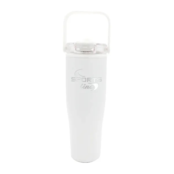 White color option for 30 Oz. Recycled Tumbler With Handle Lid, Laser, Premium