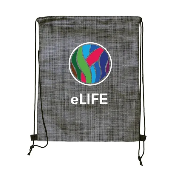 Black color option for Criss Cross Nw Drawstring Backpack, Full Color Digital