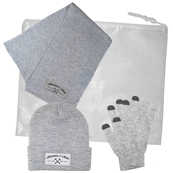 Gray color option for 3 Piece Knit Set With All Purpose Pouch