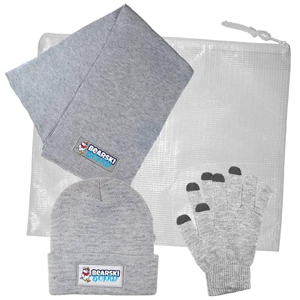 Gray color option for 3 Piece Knit Set With All Purpose Pouch, Full Color Digital