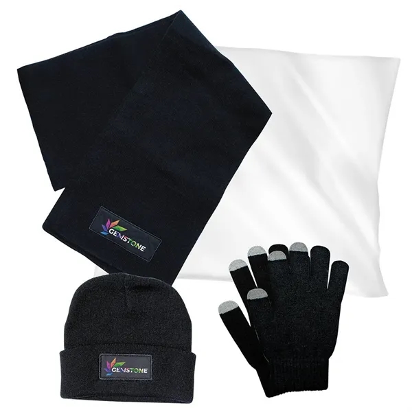 Black color option for 3 Piece Knit Set With Poly Bag, Full Color Digital