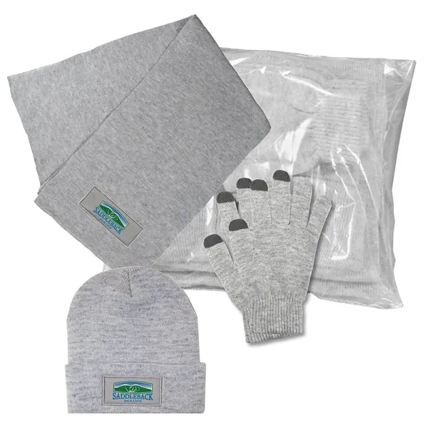 Gray color option for 3 Piece Knit Set With Poly Bag, Full Color Digital