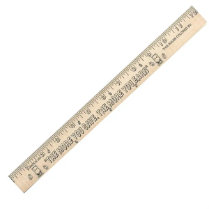 Photo of Save/Earn "U" Color Rulers   Natural Wood Finish