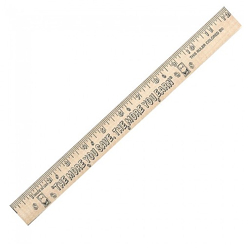 Main photo of Save/Earn "U" Color Rulers   Natural Wood Finish