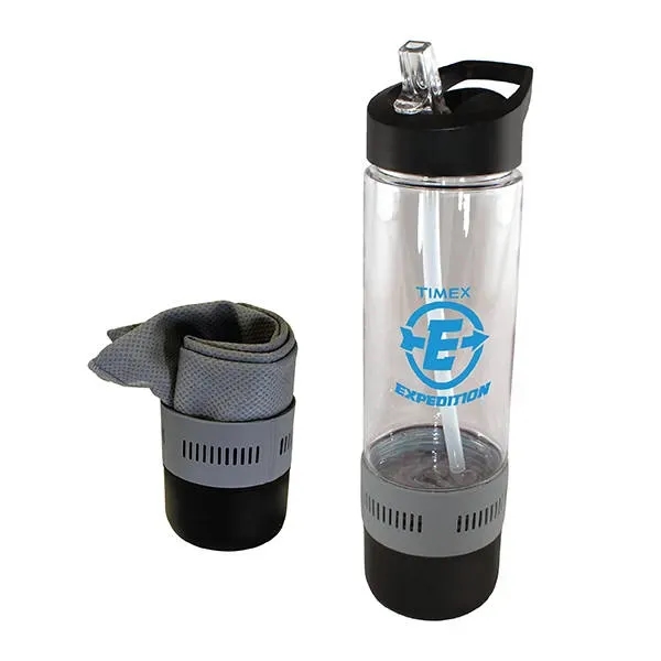 Gray color option for 17 Oz. Co Poly Bottle With Cooling Towel