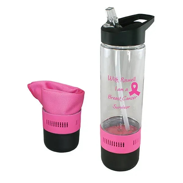 Pink color option for 17 Oz. Co Poly Bottle With Cooling Towel