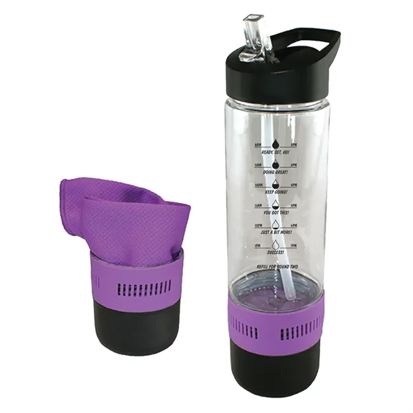 Purple color option for 17 Oz. Co Poly Bottle With Cooling Towel