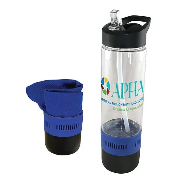 Blue color option for 17 Oz. Co Poly Bottle With Cooling Towel, Full Color Digital