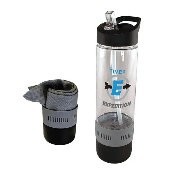 Gray color option for 17 Oz. Co Poly Bottle With Cooling Towel, Full Color Digital