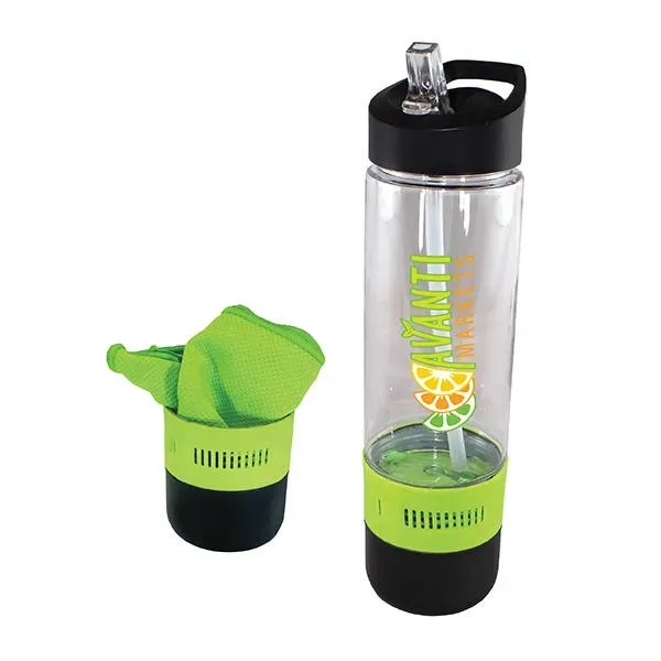 Green color option for 17 Oz. Co Poly Bottle With Cooling Towel, Full Color Digital
