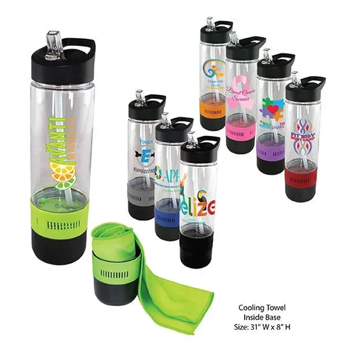 Main photo of 17 Oz. Co Poly Bottle With Cooling Towel, Full Color Digital