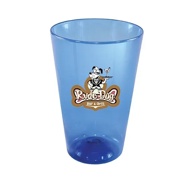 Blue color option for 16 Oz. Plastic Pint Glass, Full Color Digital
