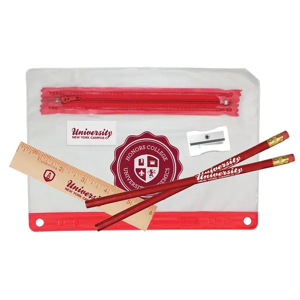 Red color option for Clear Translucent School Kit