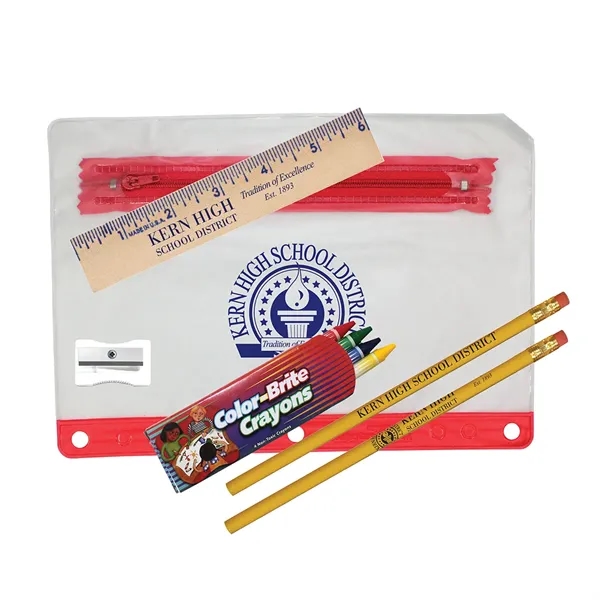 Red color option for Clear Translucent School Kit